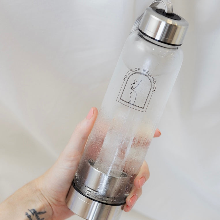 Crystal Activated Drink Bottle - Clear Quartz