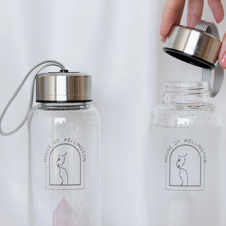 Crystal Activated Water Bottle - Rose Quartz