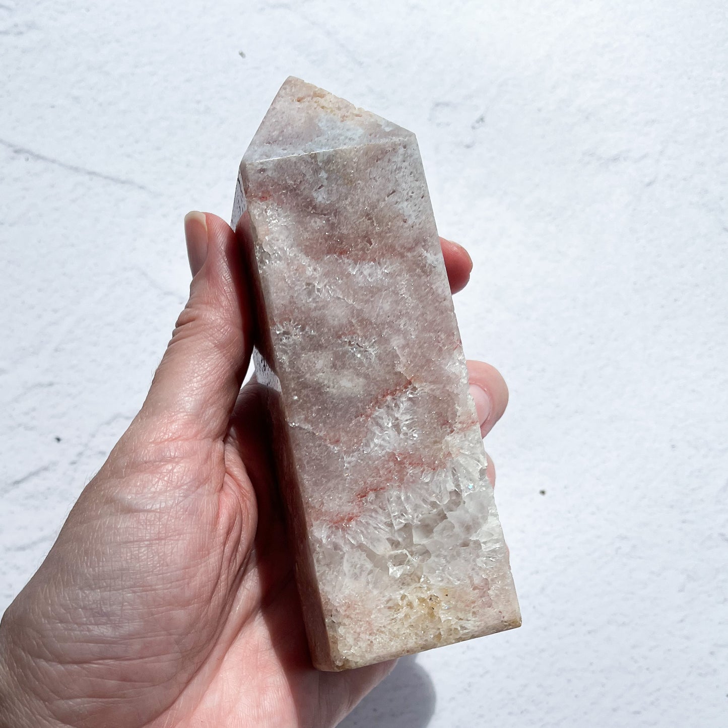 Pink Amethyst Tower with Quartz inclusions / 337g